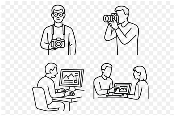 Download Photographer and Photo Editing Vector - Photo editing Collection